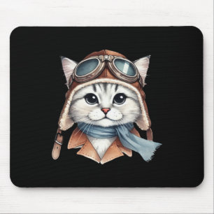 Siberische Cat Pilot Sticker Muismat
