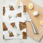 Siberische Denneappelpatroon Handdoek (Quarter Fold)