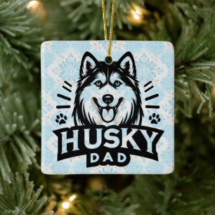 Siberische Geest: Het vaderschap omarmen als Husky Keramisch Ornament