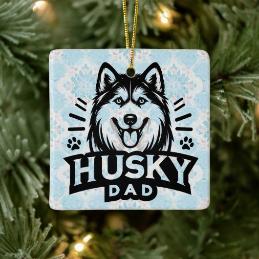 Siberische Geest: Het vaderschap omarmen als Husky Keramisch Ornament (Boom)