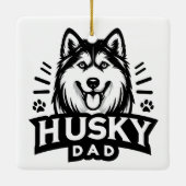 Siberische Geest: Het vaderschap omarmen als Husky Keramisch Ornament (Achterkant)