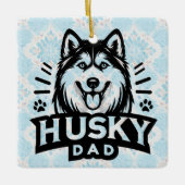 Siberische Geest: Het vaderschap omarmen als Husky Keramisch Ornament (Voorkant)