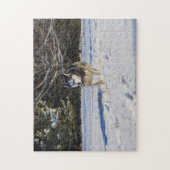 Siberische gist in de sneeuw legpuzzel (Verticaal)