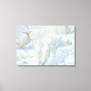 Siberische honden in de sneeuw canvas afdruk