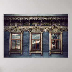 Siberische houten huizen (project van vladstudio.c poster