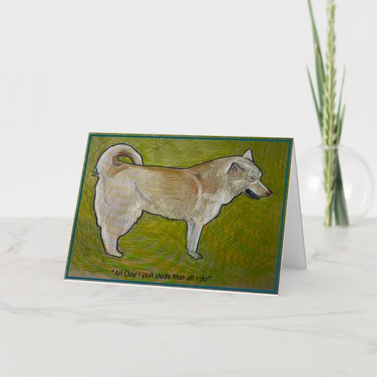 Siberische Huskie Wenskaart Kaart (Voorkant)