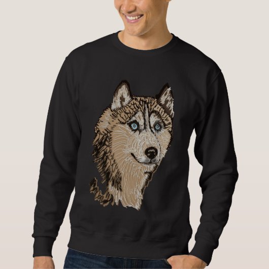 Siberische Husky 2 TS gemonteerd Trui (Voorkant)