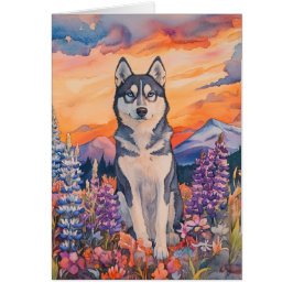 Siberische Husky - 5" x 7" Art Kaart
