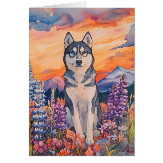 Siberische Husky - 5" x 7" Art Kaart (Voorkant)