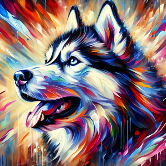 Siberische Husky Acryl Print | Kleurrijk | Levendi Legpuzzel