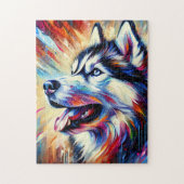Siberische Husky Acryl Print | Kleurrijk | Levendi Legpuzzel (Verticaal)