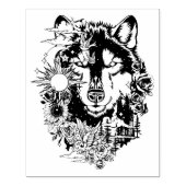Siberische Husky Animal Art Kleurplaat Rubberstempel (Afrduk)
