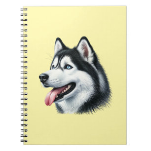 Siberische Husky Aquarel Portret Notitieboek