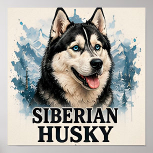 Siberische Husky Arctische Hond Portret Premium Ku Poster