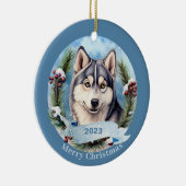 Siberische Husky Art Dog Pet Keramisch Ornament (Rechts)