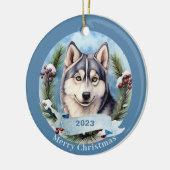 Siberische Husky Art Dog Pet Keramisch Ornament (Links)