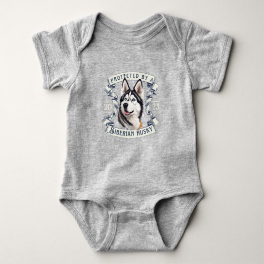 Siberische Husky Baby Bodysuit (Voorkant)