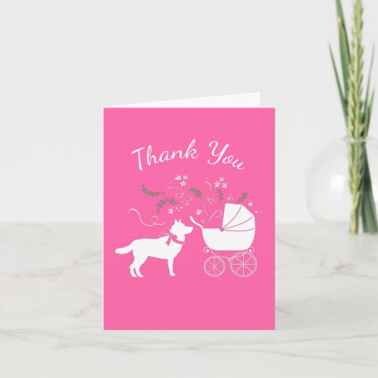 Siberische Husky-Baby shower Bedankkaart (Voorkant)