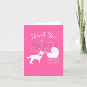 Siberische Husky-Baby shower Bedankkaart