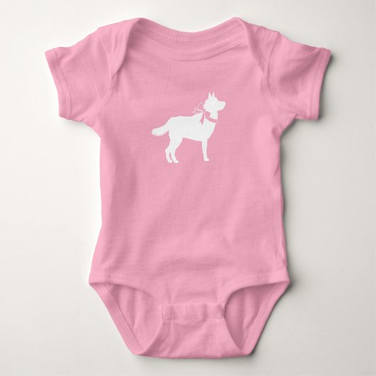 Siberische Husky Baby Shower Romper (Voorkant)