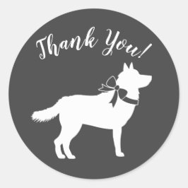 Siberische Husky-Baby shower Ronde Sticker