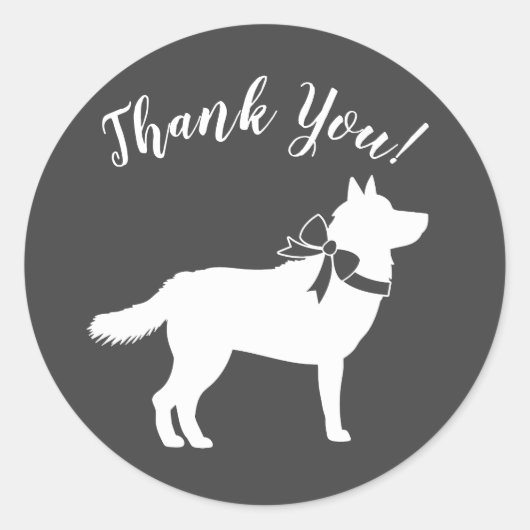 Siberische Husky-Baby shower Ronde Sticker (Voorkant)