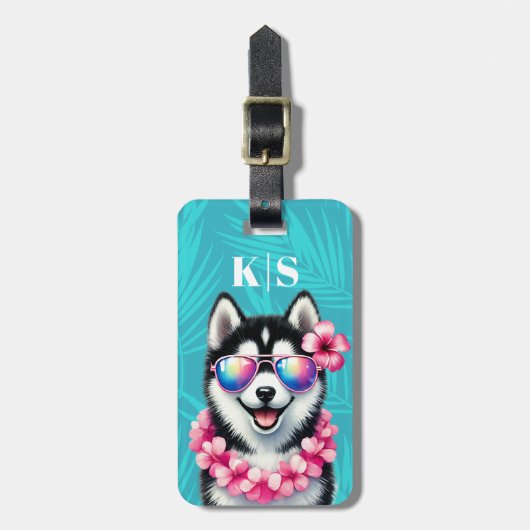 Siberische Husky Bagage Label (Voorkant verticaal)