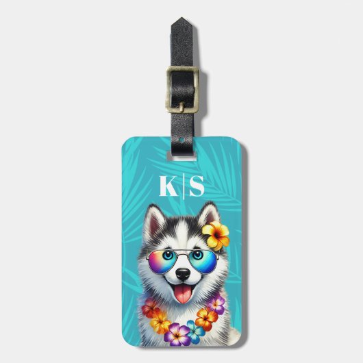 Siberische Husky Bagage Label (Voorkant verticaal)