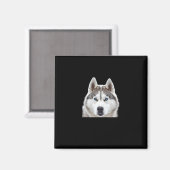 Siberische Husky bewijs dat maat S Sticker Magneet (Voorkant / Achterkant)