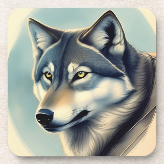 Siberische Husky Bier Onderzetter (Voorkant)