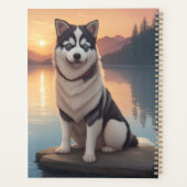 Siberische Husky bij het meer Planner (Achterkant)