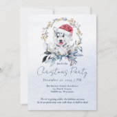 Siberische Husky Blauw Goud Bladergebladerte Kerst Kaart (Voorkant)