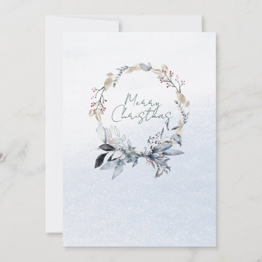 Siberische Husky Blauw Goud Bladergebladerte Kerst Kaart (Achterkant)