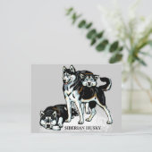 siberische husky briefkaart (Staand voorkant)