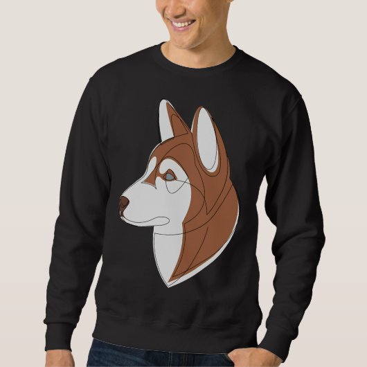 Siberische Husky Brown Trui (Voorkant)