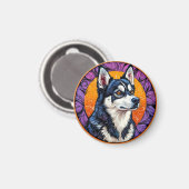 Siberische Husky Cadeau Magneet (Voorkant / Achterkant)