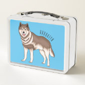 Siberische husky cartoon illustratie (Achterkant)
