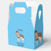 Siberische husky cartoon illustratie bedankdoosjes (Geopend)