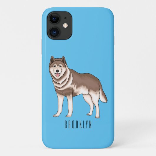 Siberische husky cartoon illustratie Case-Mate iPhone case (Achterkant)