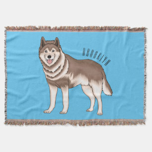 Siberische husky cartoon illustratie deken