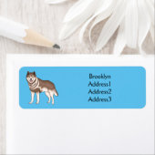 Siberische husky cartoon illustratie etiket (Insitu)