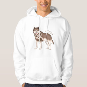 Siberische husky cartoon illustratie hoodie