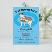 Siberische husky cartoon illustratie kaart (Staand voorkant)