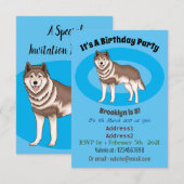 Siberische husky cartoon illustratie kaart (Voorkant / Achterkant)