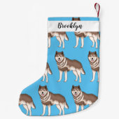 Siberische husky cartoon illustratie kleine kerstsok (Achterkant)