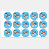 Siberische husky cartoon illustratie labels (Vel)
