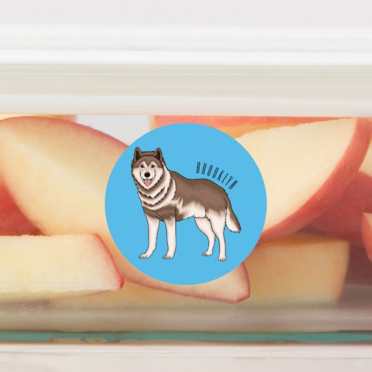 Siberische husky cartoon illustratie labels (Aangebracht)