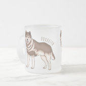 Siberische husky cartoon illustratie matglas koffiemok (Voorkant links)