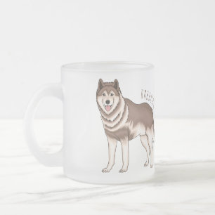 Siberische husky cartoon illustratie matglas koffiemok