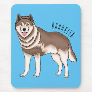 Siberische husky cartoon illustratie muismat